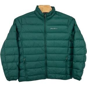 Men's green Eddie Bauer EB650 Funnel Neck Down Feather Lined Puffer Jacket sz XL